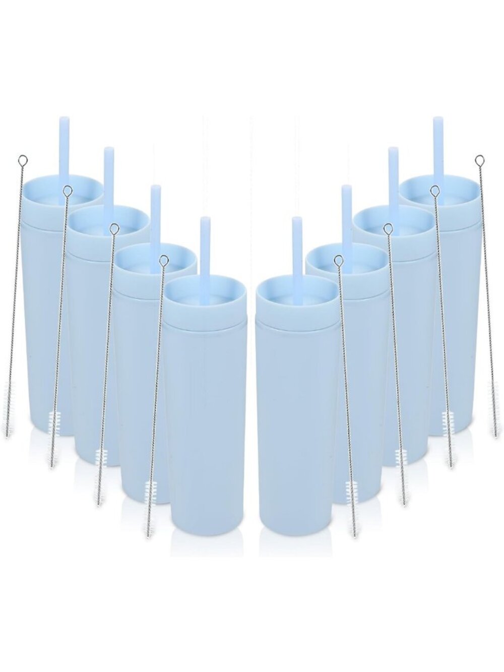 16oz Insulated Skinny Tumblers with Lids & Straws - BPA Free, Reusable Party
